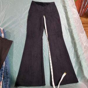 Black Spanx faux suede flare pants,  Medium